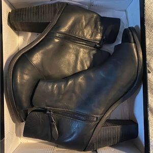 Rag & Bone Noelle soft black leather peep toe ankle boot